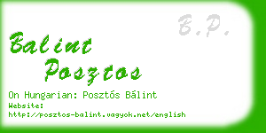 balint posztos business card