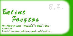 balint posztos business card